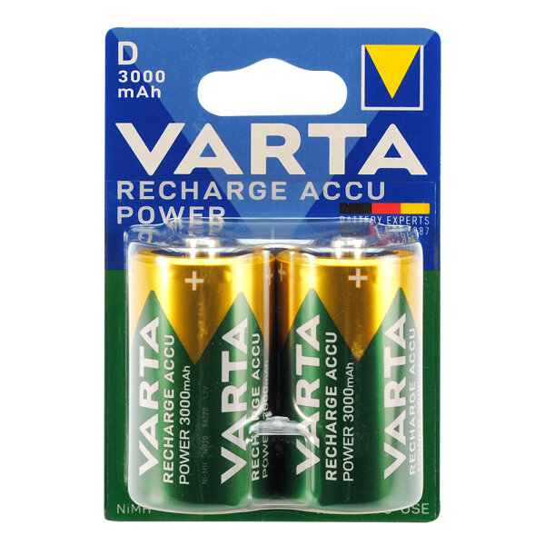 VARTA Recharge Accu Power Mono D Ni-MH 1,2V 3000mAh 2er-Blister