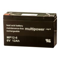 MULTIPOWER Standardtyp MP12-6 6V 12Ah AGM Versorgungsbatterie