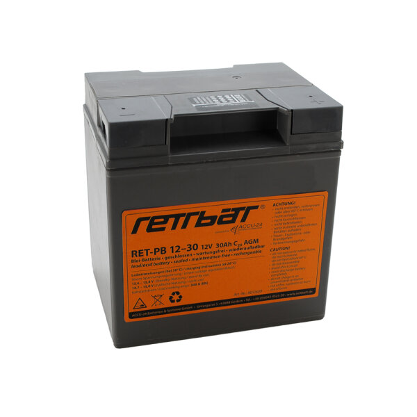 RETTBATT RET-PB 12-30 12V 30Ah AGM Batterie für Tragkraftspritze