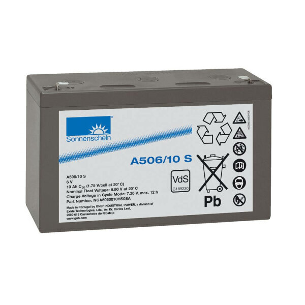 EXIDE SONNENSCHEIN Dryfit A506/10S 6V 10Ah Gel Versorgungsbatterie