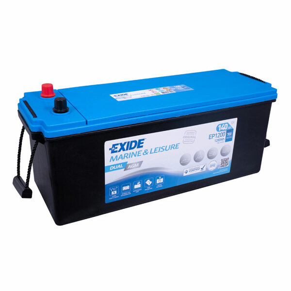 EXIDE Dual AGM EP1200 12V 140Ah AGM Start- und Versorgungsbatterie